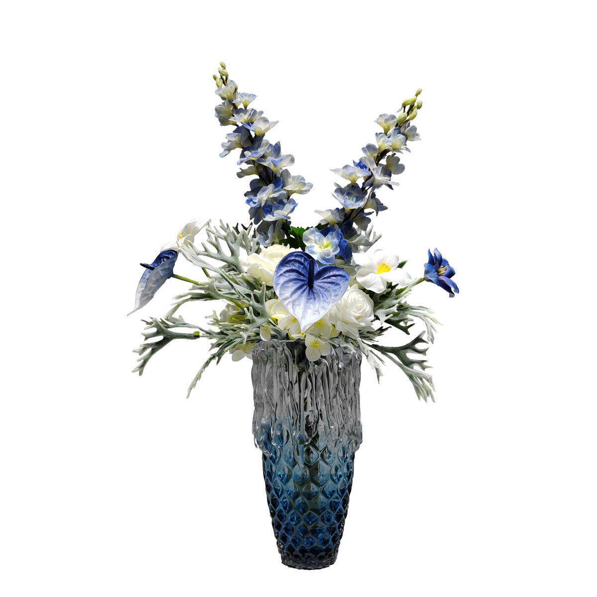 现轻奢玻璃花端仿真花艺摆件客厅餐桌级感绿植假花装饰品
