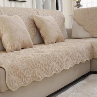 沙发坐垫保护罩套垫四季通用布艺皮防滑子实木冬季毛绒全包万能巾