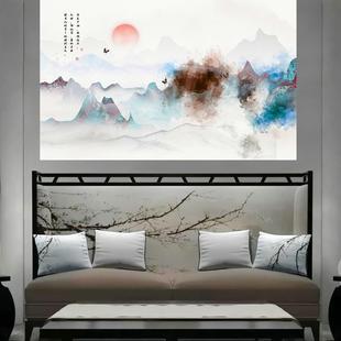 饰禅意水墨沙发背景中办公室 茶室装 50268新中式 禅意新中式