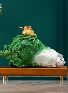 铜金岁月缠抱百财金蟾铜摆件客厅电视柜办公室金蟾百财铜摆件礼品