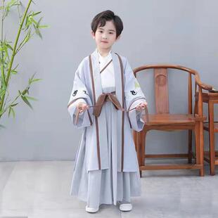 新款儿学童汉服出租飘逸男中国风古风古装国书生朗诵三字童经演出