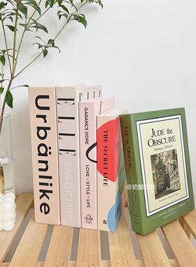 ins风仿真装饰假书北欧风民宿样板房客厅家居饰品杂志风拍照摆件