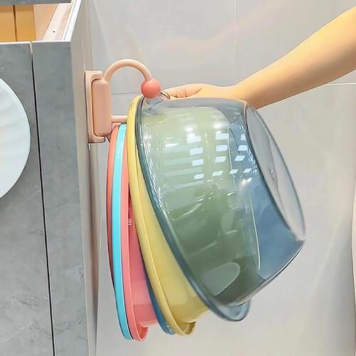 【卫浴用品】洗脸盆收纳架挂钩宿舍洗脸盆收纳架无冲孔家用挂盆小