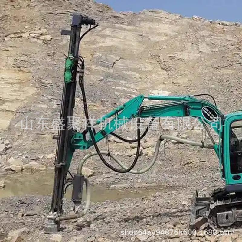挖机前置地基螺旋钻挖掘机改装光伏打桩机头 气动液压炮头凿岩机
