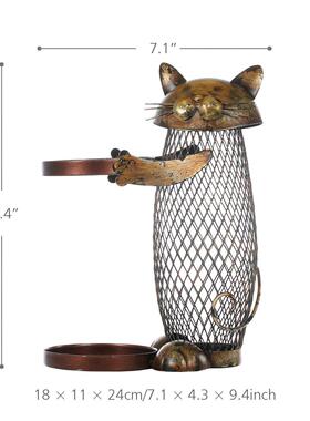 网状猫抱酒架创意铁艺猫咪红酒架餐桌吧台摆件猫奴实用礼物