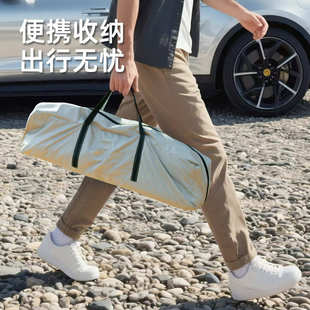 户外车边天幕黑胶防晒遮阳棚加粗伸缩杆单层两用轻便户外车载侧帐