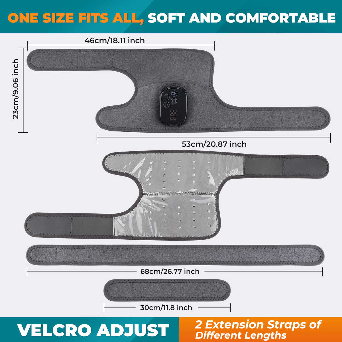 红光理疗加热护膝护肩护肘44颗灯珠660nm850nm红外护膝按摩仪