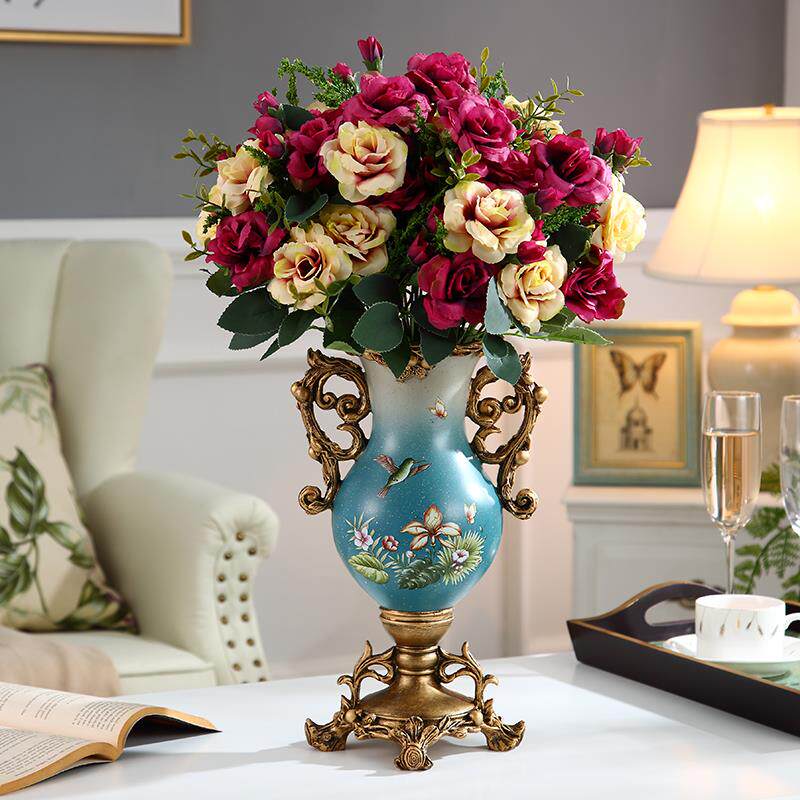 正品美式居乡村三件套家陶瓷花摆件欧瓶式田园复古装饰客厅用家装