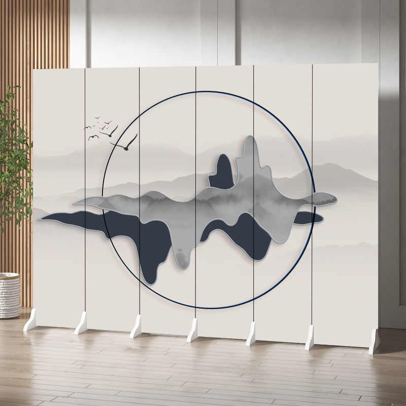 中国风屏风隔断客厅遮挡客厅折叠移动卧室遮挡办公室酒店装饰折屏