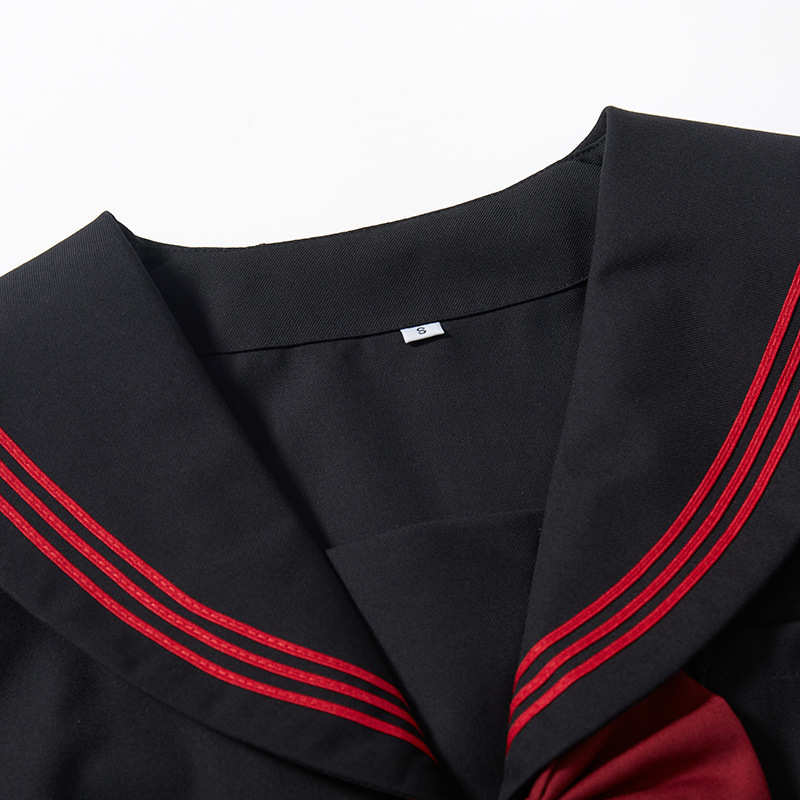 工厂代发包售后黑色赤三本jk制服水手服jk校供感jk套装jk裙百褶裙