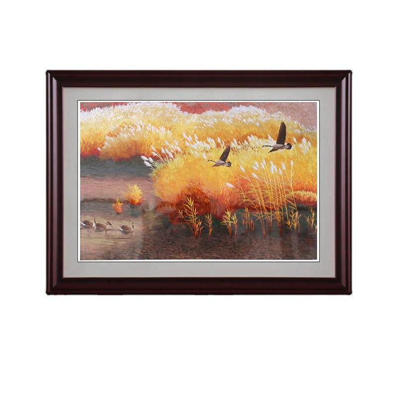 苏绣成品挂画书厅卧室房客装饰画苏州手工刺绣家居礼品人文风景