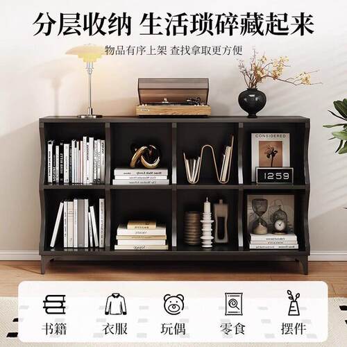 书架落地置物架简约现书柜门厅柜储物餐边柜室内收纳创意格子柜