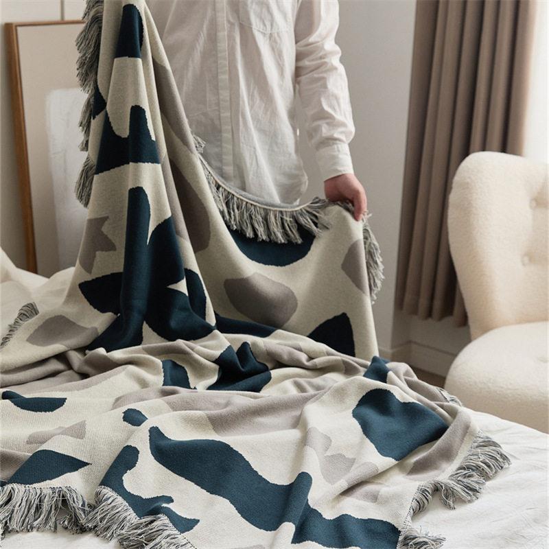 波西米亚毛毯公室午睡毯民宿搭毯床尾毯巾流苏盖毯沙发毯子莉丝