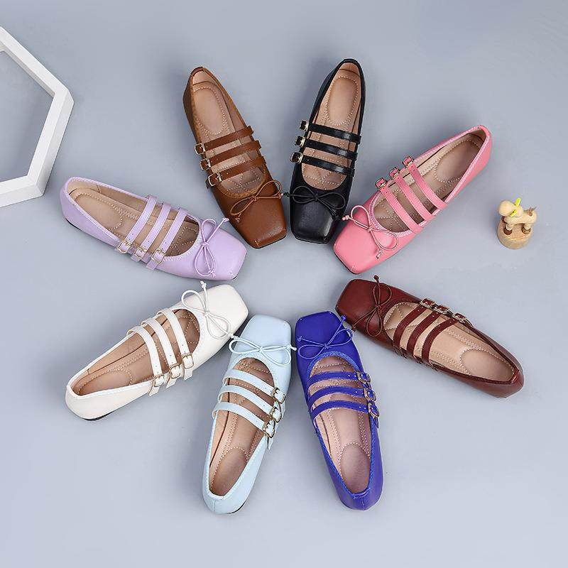 芭蕾舞鞋外穿百搭方头蝴蝶结单鞋女2026复古浅口玛丽珍平底猪鼻子,女鞋,浅口单鞋,淘宝优惠券,粉丝福利购,淘宝优惠卷