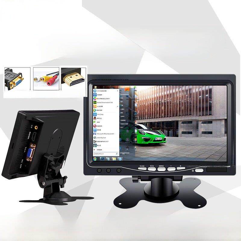 高清7英寸监控显示器AV VGA HDMI电脑车载录像机显示屏电视机