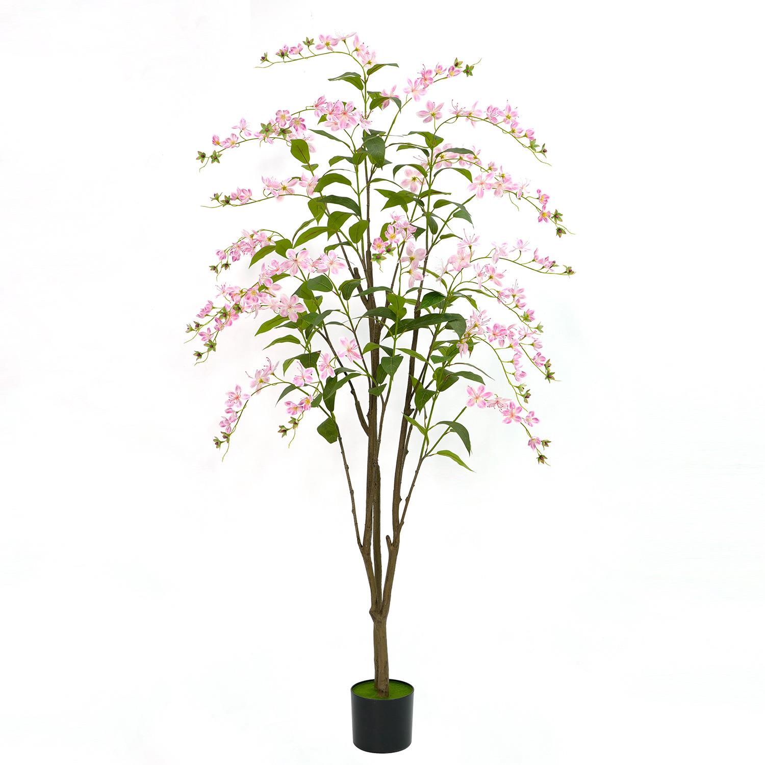 室内家居绿植垂丝茉莉花盆栽民宿酒店落地装饰植物假树仿真绿植