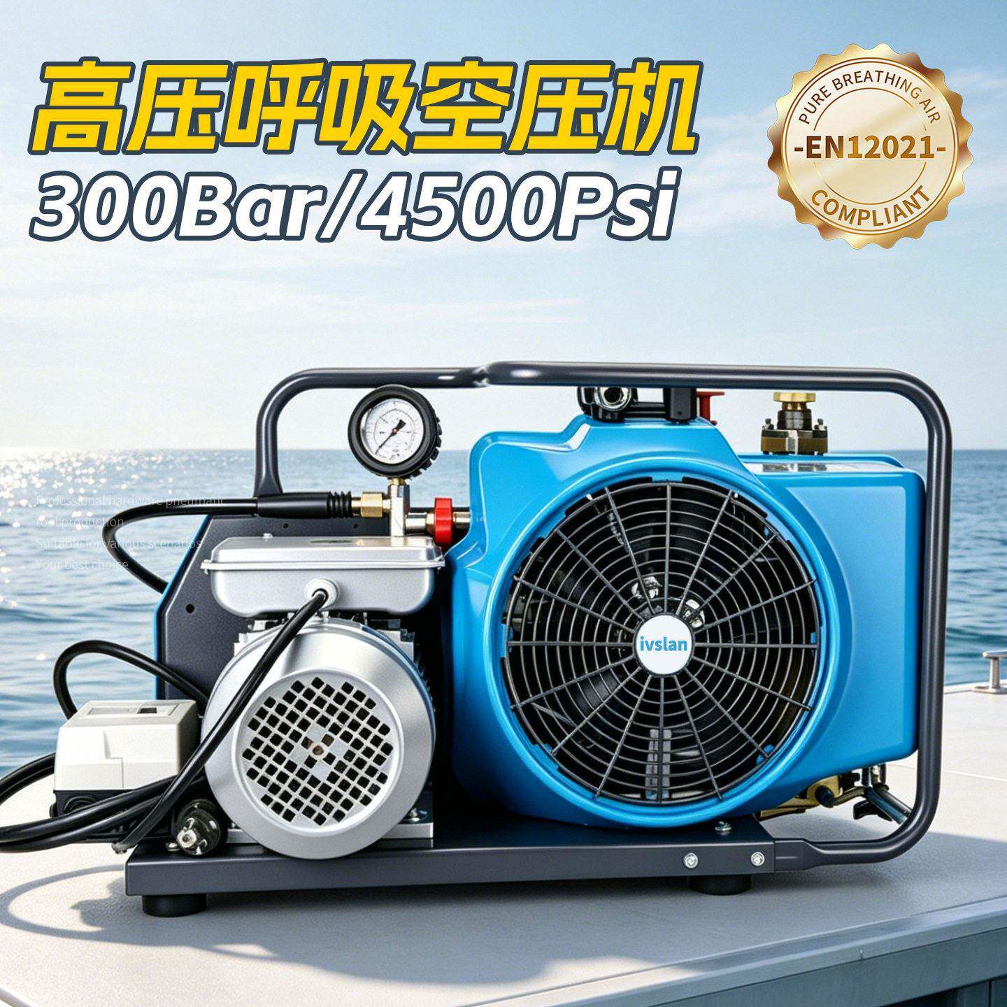 ivslan便携正压式潜水气压呼吸空气压缩机300公斤加压泵