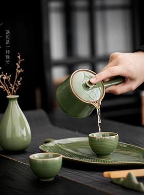 复古侧把壶配茶人gfcj-023泡茶器功茶夫具一壶二杯2干泡杯茶盘套