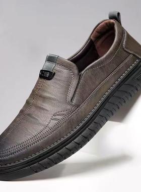 男士超软皮鞋一脚蹬防滑爆款韩版休闲鞋耐磨软底软面百搭