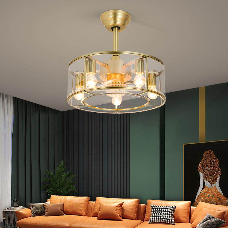 欧式仿古风扇灯吊扇灯简约现代家用餐厅客厅卧室电风扇一体吊灯