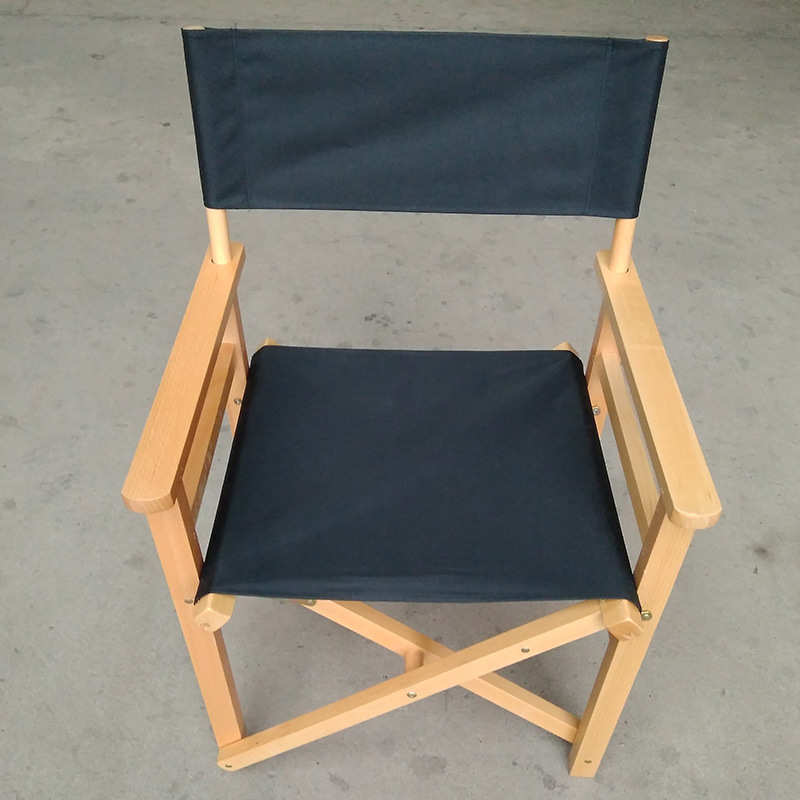 批发网红沙滩户外休闲钓鱼露营扶手椅木制直角款便携式折叠导演椅