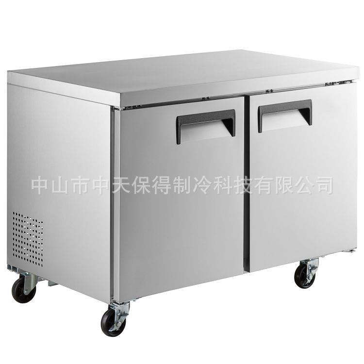 美式双门保鲜工作台商用不锈钢厨房冷藏冷冻平面操作台冰柜保鲜柜
