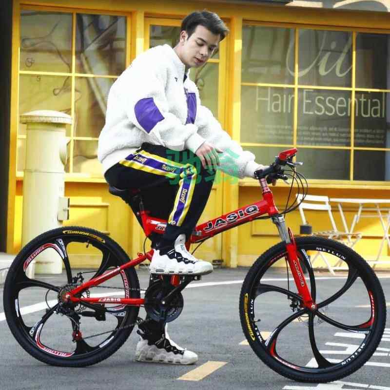 vsv超轻便铝合金一体轮成人折叠车 大小学初中男女生上班变速山地