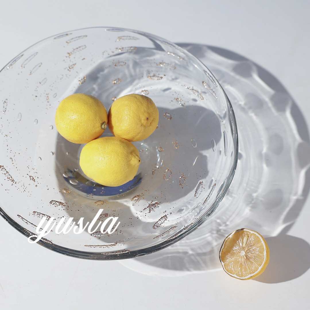 现代极简轻奢玻璃水果盘托盘收纳盘摆件样板间茶几餐桌面软装饰品