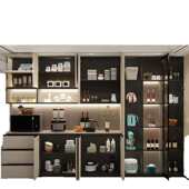 现代简约实木餐边柜一体靠墙客厅置物柜餐厅茶水柜酒柜储物柜