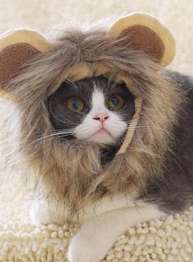 Cute Lion Mane Cat Wig Pet Small Dog Cats Costume Lion Mane