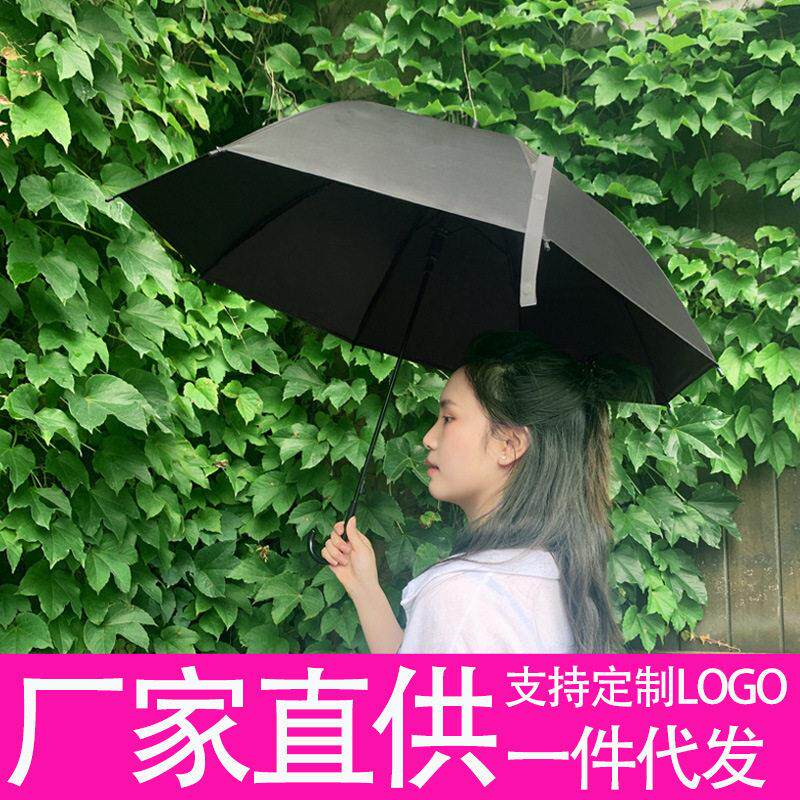 8骨自动长柄伞透明直杆黑伞尔夫伞便宜白事用雨伞印字拍摄道具