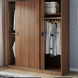 衣柜家用卧室实木儿童柜子2026新款推拉门定制出租房用移门小户