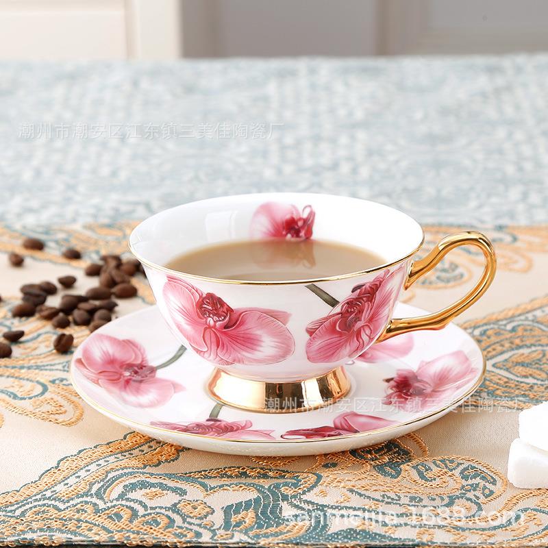 北欧简约粉色陶瓷咖啡杯碟套装英式下午茶茶杯红茶杯少女心杯碟