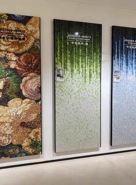 艺术岩板花片电视背景墙马赛克微雕工艺理石客厅大板哑光连纹玄关