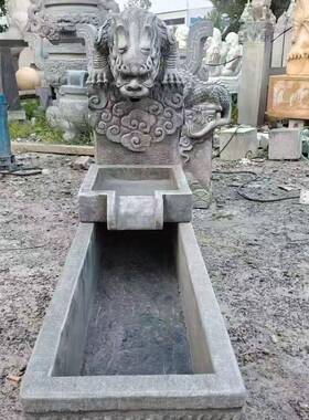 青石石雕流水摆件别墅庭院流水景观装饰民宿酒店吸水兽流水摆件