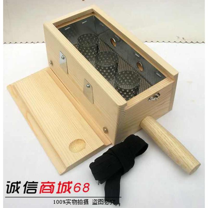熏温灸 盒家用孔艾器随身实木器具三柱艾灸3艾灸炙条木制艾三伏盒
