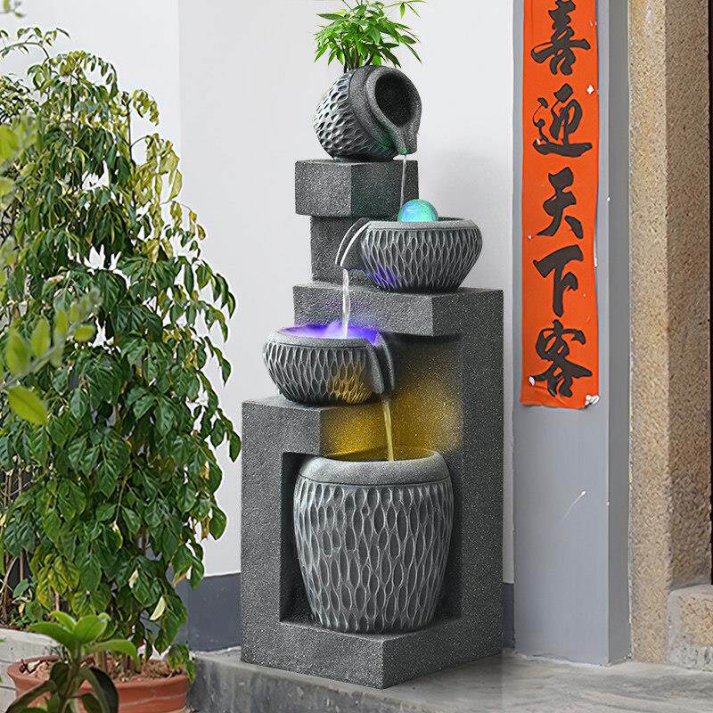 落地招财风水轮客厅简约现代装饰礼品办公室流水喷泉循环水景摆件