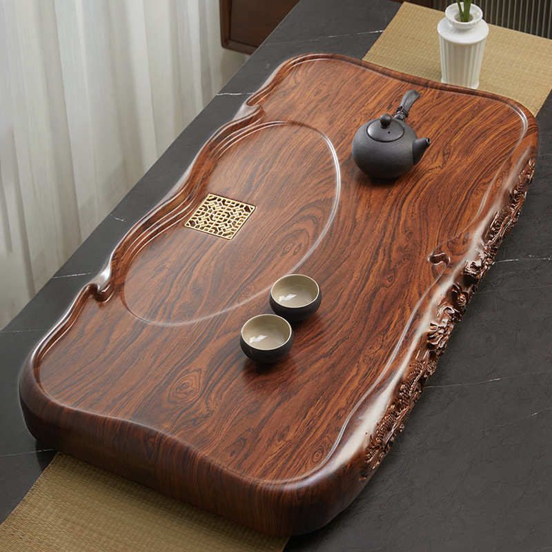 爆款！工厂直销！黑檀木茶盘整块实木简约家用茶台大小号茶海排水