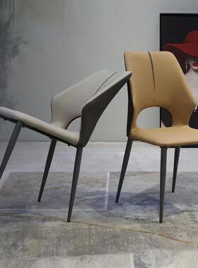 跨代境意式餐椅现简尚约奢椅子时镂111轻空靠背椅家用设计师餐厅