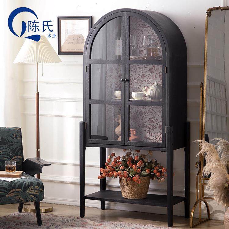 美式全实木柜靠储物柜子墙简约边柜酒展示柜装饰柜家餐用A2877玻,住宅家具,酒柜,淘宝优惠券,粉丝福利购,淘宝优惠卷