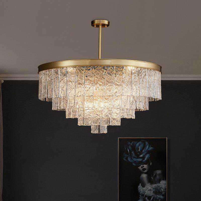 全铜后现代简约法式轻奢吊灯大气客厅餐厅灯美式复古卧室别墅灯具