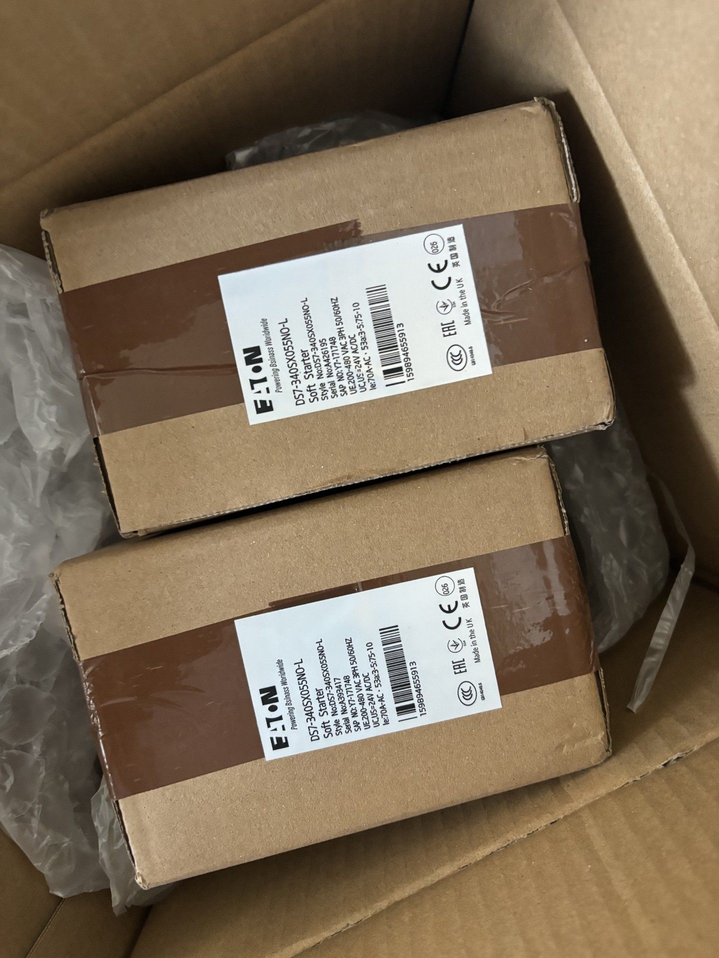 伊顿EATON软启动器DS7-340SX055NO-L，全新