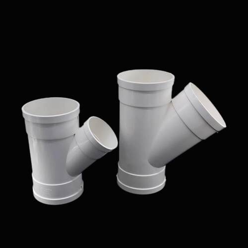 PVC排水管件斜三通下水道排水45度等径异径三通大规格200 250 315