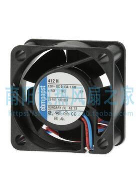 ebm-papst 412H FAN AXIAL 40X20MM 12VDC WIRE 0.13A 1.6W 风扇
