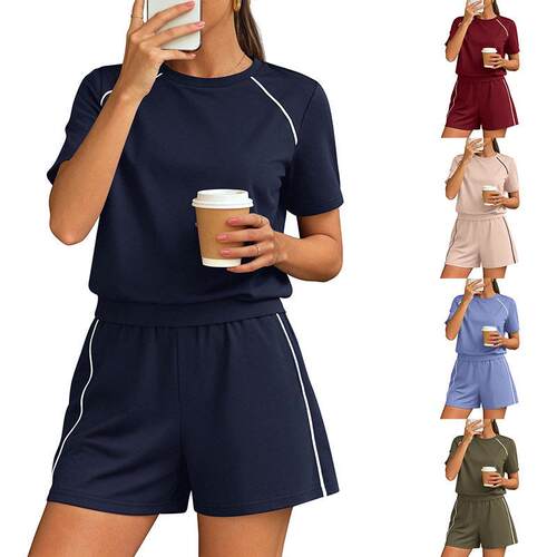 Women'S Summer 2 Piece Skirt Sets Short Sleeve Shirts Tops