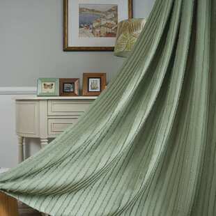 成品卧室打孔剪花灰遮光帘秀条纹批发乐半奢纯色轩免轻飘窗帘窗帘