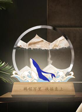 木底座发光流沙画玻璃工艺品创意摆件小夜灯装饰品小礼品装饰品