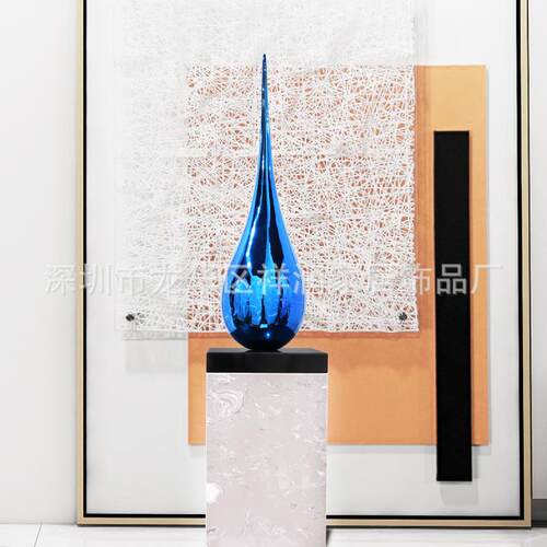 样房板象间JOV抽水滴雕塑摆件售楼处酒店堂大前台客厅创意艺术装
