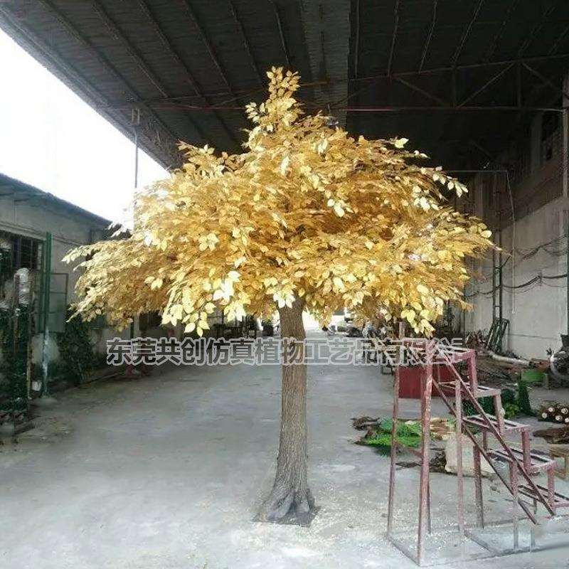供应大型仿真金榕树可按要求做绿榕叶大榕树喜庆摆放假树