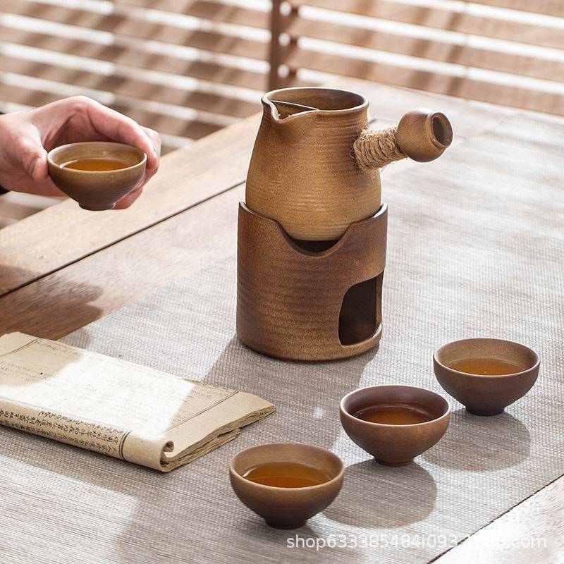 复古陶瓷围炉煮茶茶罐罐大小号茶壶明火加热煮茶煮奶茶壶粗陶茶具